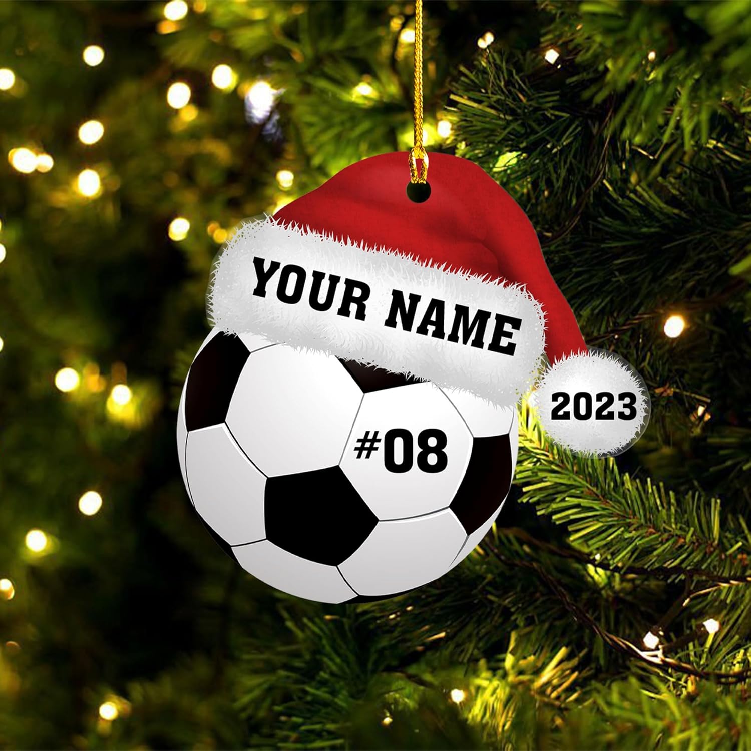 Personalized Soccer Ornaments Soccer Christmas Ornament,Soccer Ornaments for Christmas Tree Soccer Christmas Ornaments for Boys Girls, Custom Soccer Jersey Shoes Ornament (Style 14)