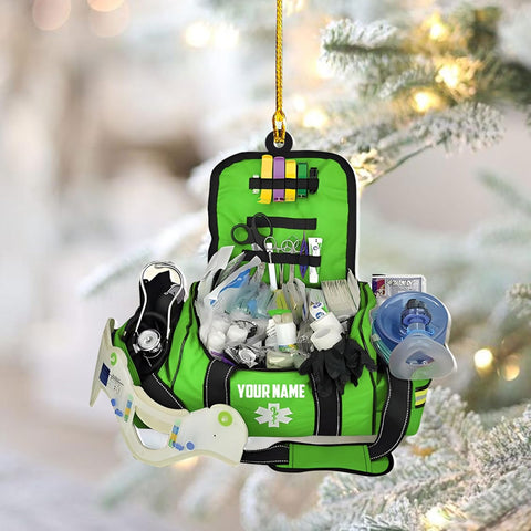 Mostprints Personalized EMT Ornament, Paramedic EMS EMT Ornaments for Christmas Tree 2023, Medical Profession Gifts, Custom EMS, EMT Uniforms Ornament Surgery Medical Hanging Ornament (EM4)