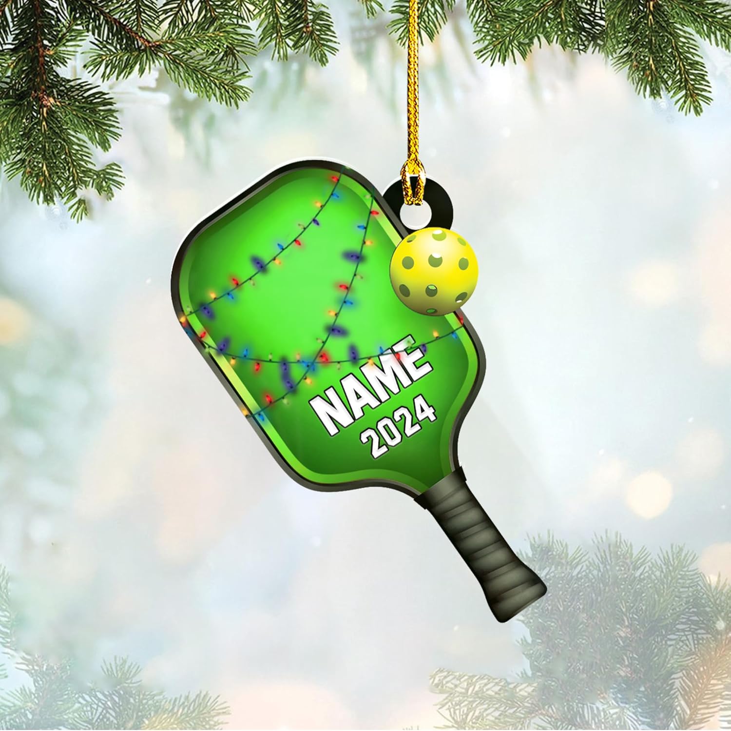 HomeDesign Personalized Pickleball Ornament 2023, Pickleball Paddles, Pickle Baller Sport Gifts Pickleball Ornament Christmas Tree Pickleball Decorations for Pickleball Lovers (PB3)