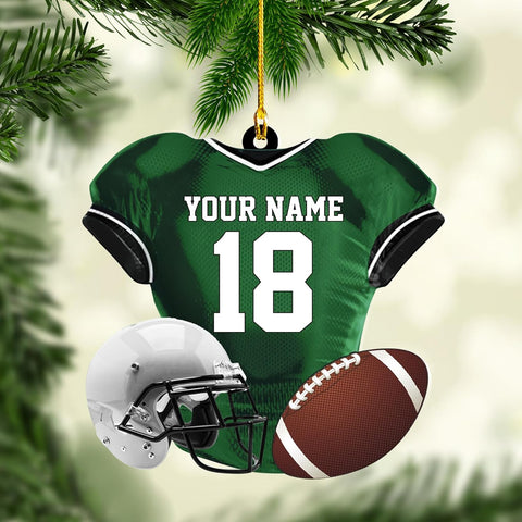 Artparel Personalized Football Ornament Customized Football Christmas Ornaments Football Ornament Christmas Hanging D��cor Gift for Football Fans Football Gifts Gift for Football Player (FB 9)