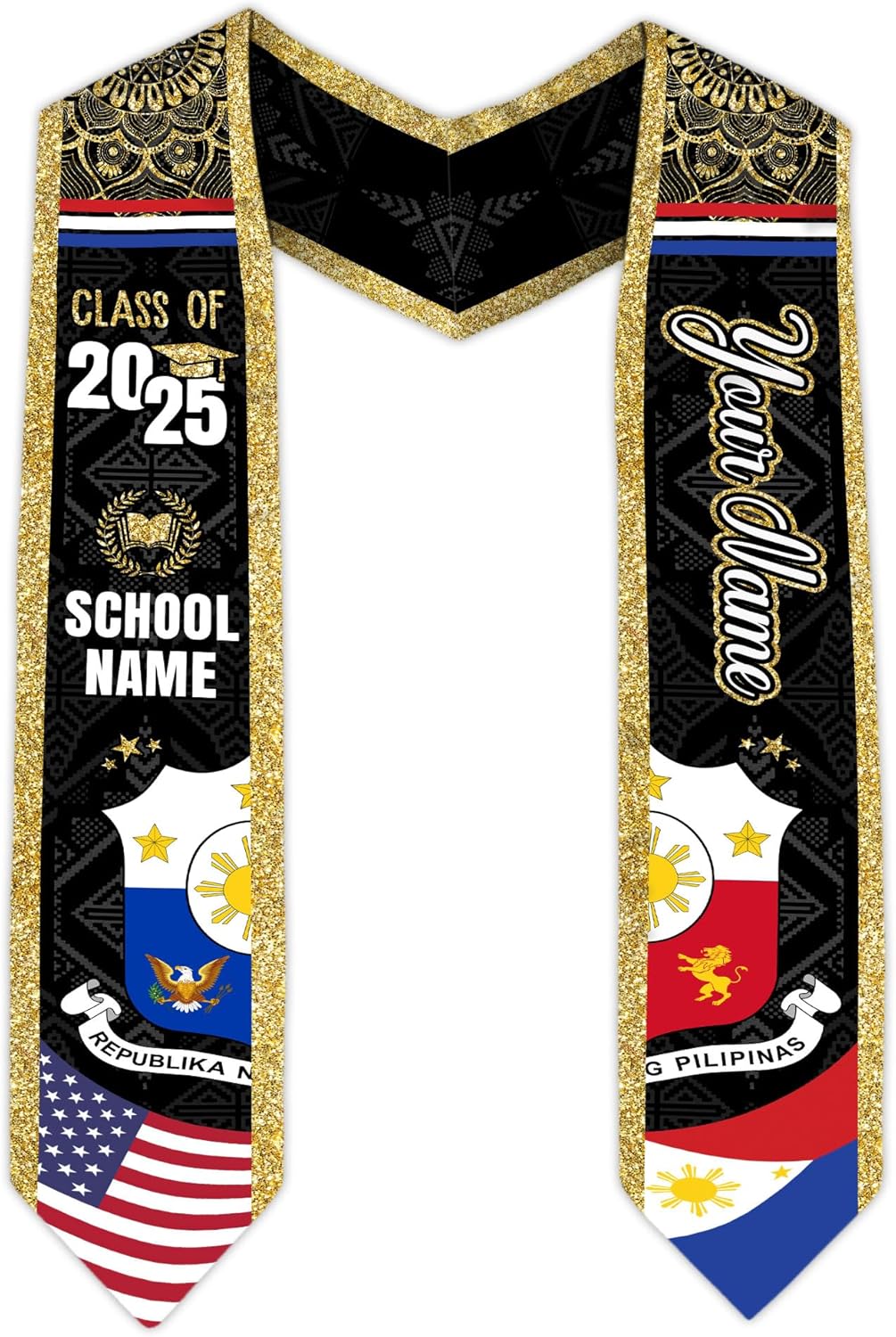 Customize Filipino Graduation Sash, Philippines Graduation Stole, Philippine Graduation Sash 2025