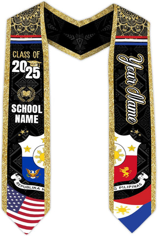 Customize Filipino Graduation Sash, Philippines Graduation Stole, Philippine Graduation Sash 2025