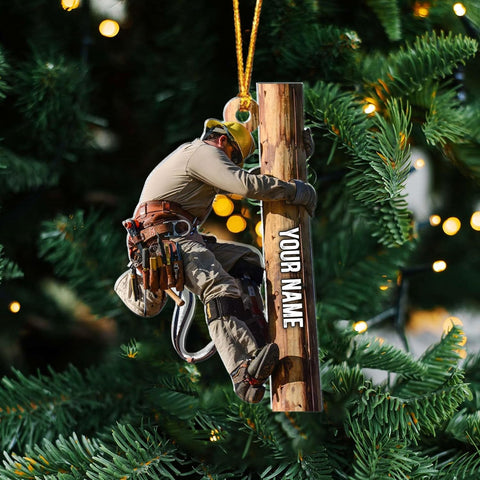 HomeDesign Personalized Lineman Ornament Custom Lineman Ornaments Line Man Christmas Ornaments Gifts for Lineman Ornament Lineman Christmas Hanging Ornament Lineman Gift Xmas Tree (Lm6)