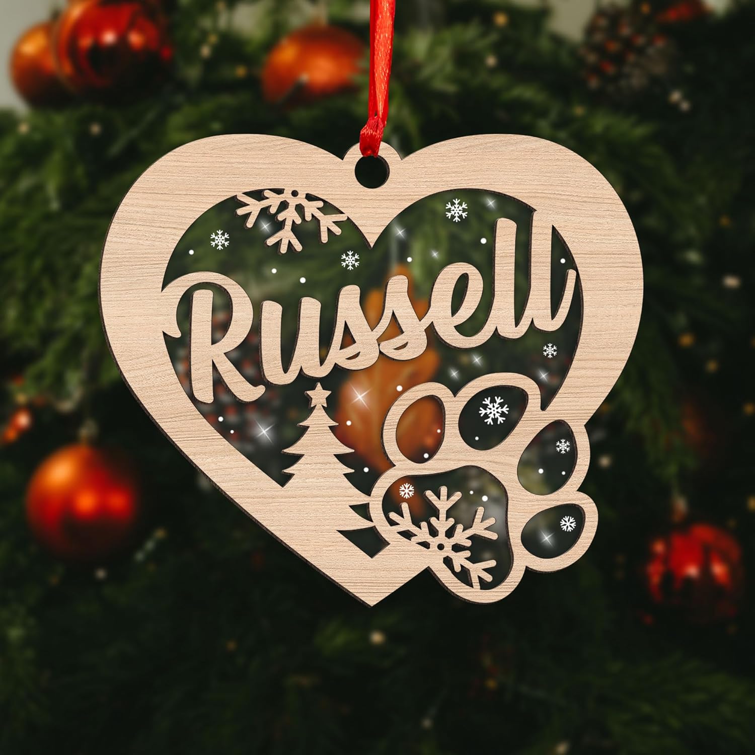 Royal Fight Personalized Dog Cat Paw Ornament Christmas Customized Memorial Dog Ornament for Christmas Tree Dogs Cat Pet Name Ornaments Dog Cat Ornaments (Dog 1)