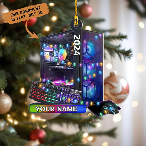 Ligthuy Personalized Gaming Ornaments for Christmas Tree, Computer Gaming Christmas Ornaments, Chair Gaming Chrismas Ornament for Gamer, Game Lover, Chair Gaming Xmas Decor (GM3)