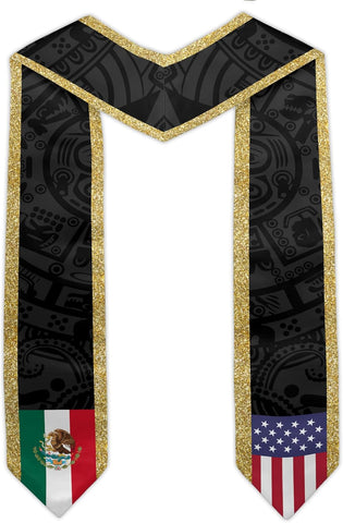 Custom Mexican Graduation Sash, Mexico Graduation Stole Customize Photo, Mexican American Flag Graduation Sash 2025