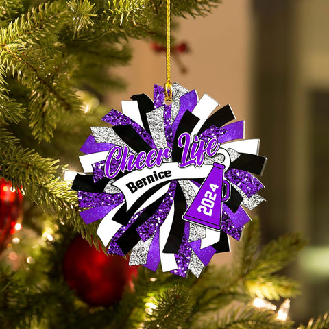Pretyprints Personalized Cheerleader Ornaments Cheerleader Cheerleading Lovers Ornaments Cheerleading Ornament Gift for Cheerleader Christmas 2024 Cheer Cheerleader Ornaments Xmas (Style 11)