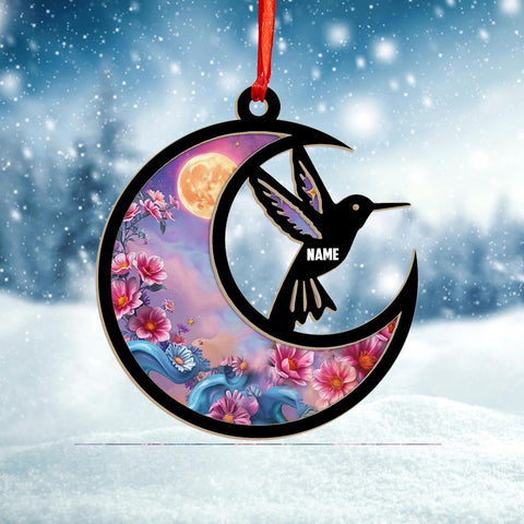 MAPrints Personalized Hummingbird Ornaments for Christmas Tree 2024, Hummingbird Christmas 2024 Ornament, Bird Suncatcher Wood Acrylic Ornament, Gifts for Bird Lovers (NBird 4)