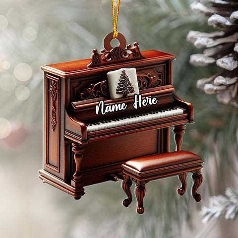 Podagree Personalized Piano Ornament, Custom Piano Ornament Piano Christmas Ornament 2023, Music Instrument Player Keyboard Ornament Decor, Gift for Piano Lover, Music Lovers (PN3)