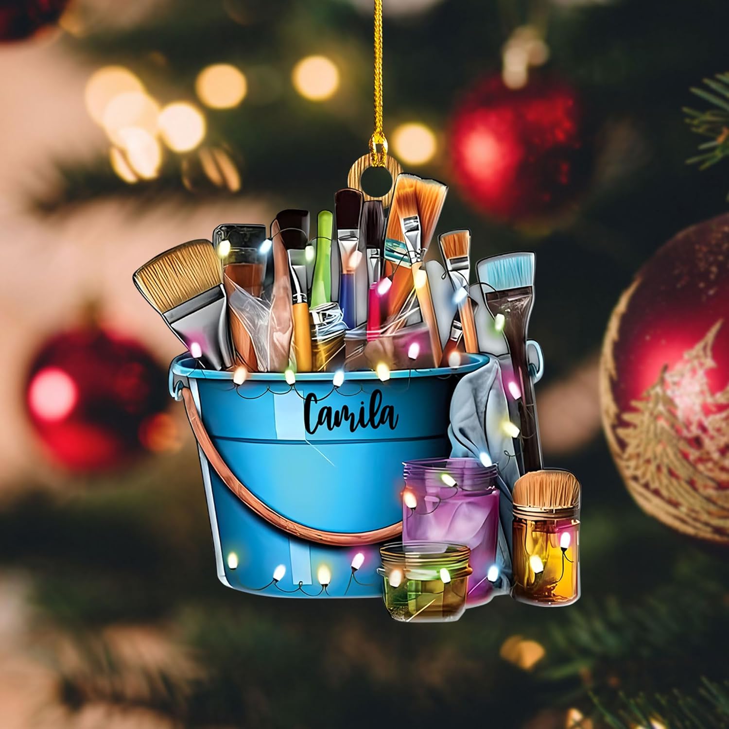 AOVL Personalized Painting Ornament, Artist Christmas Ornament, Drawing Ornament Gift, Painter Christmas Ornament, Painting Artist Ornament, Painting Tool Ornament Painter (Painting 18)