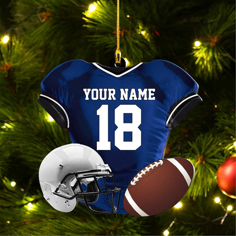 Artparel Personalized Football Ornament Customized Football Christmas Ornaments Football Ornament Christmas Hanging D��cor Gift for Football Fans Football Gifts Gift for Football Player (FB 9)