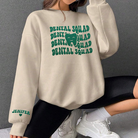 Leeprints Personalized Embroidered Sweater, Dental Assistant & Hygienist Gift, Nurse Hoodie