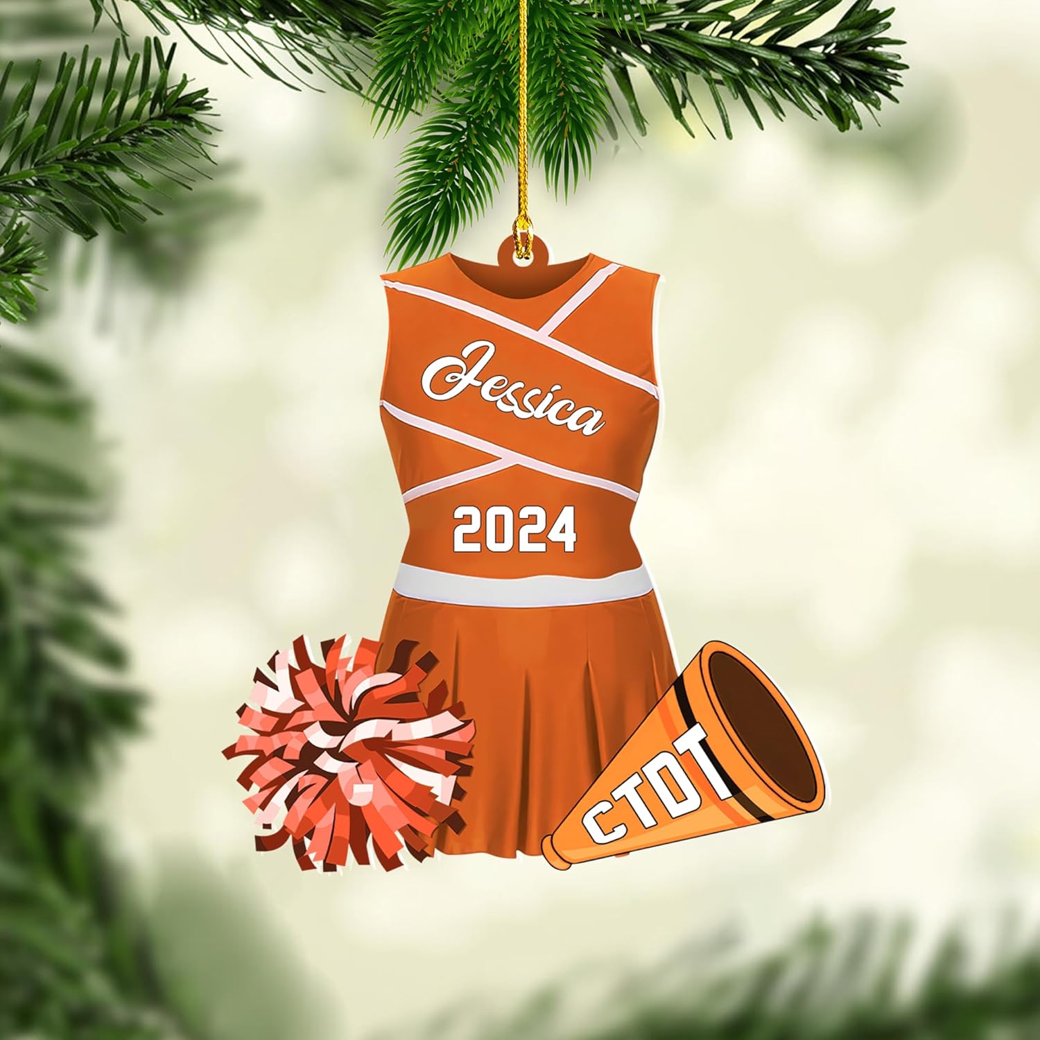 AOVL Personalized Cheerleader Ornaments Cheerleader Cheerleading Lovers Ornaments Cheerleading Ornament Gift for Cheerleader Christmas 2023 Cheer Cheerleader Ornaments Xmas (Cheer 7)