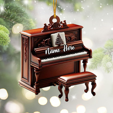 Podagree Personalized Piano Ornament, Custom Piano Ornament Piano Christmas Ornament 2023, Music Instrument Player Keyboard Ornament Decor, Gift for Piano Lover, Music Lovers (PN3)