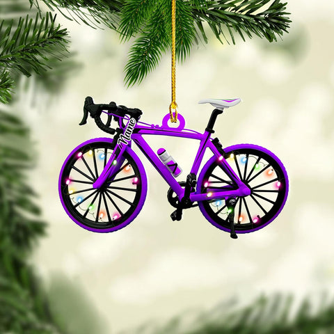 Artparel Personalized Mountain Biking Christmas Ornament 2024 Mountain Biking Keepsake Biking Lovers Ornament Christmas Acrylic Flat Ornament Gift for Biker Riding Ornament (BR 11)