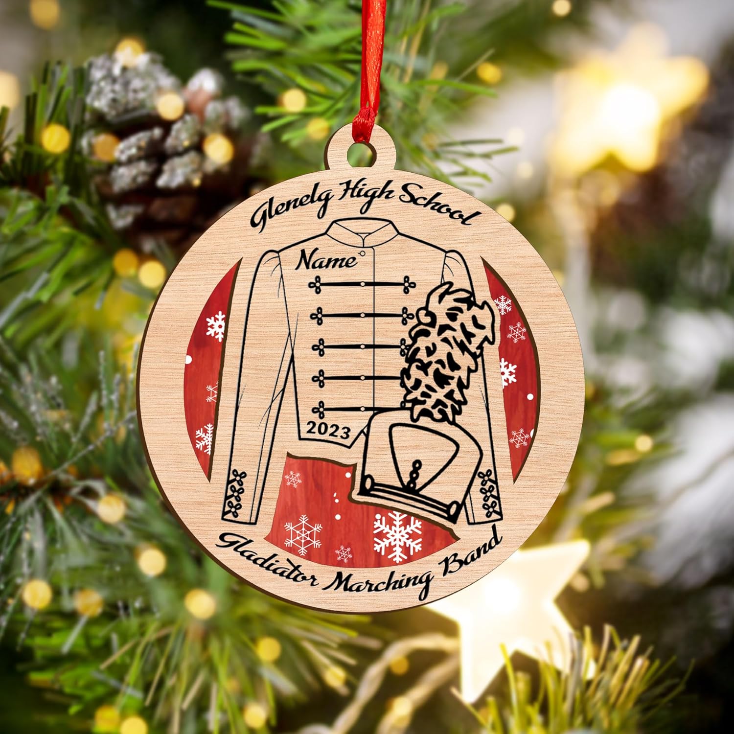 Pretyprints Marching Band Christmas Ornament Personalized Girl 2024 Custom Marching Band Gifts Band Director Gifts, Marching Band Gifts, Music Ornament Marching Band Teacher Gifts Music (Style 5)