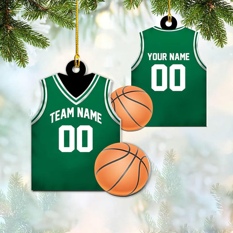 mostprints Personalized Basketball Ornaments, Basketball Christmas Ornament, Custom Basketball Player Ornament, Basketball Ornaments for Christmas Tree, Basketball Team Ornament (B5)