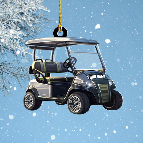 Piratify Personalized Golf Christmas Tree Ornament, Golf Cart Ornaments for Golfer, Golf Bag Christmas Decorations, Sport 2D Acrylic Flat Hanging Decor (Golf 2)