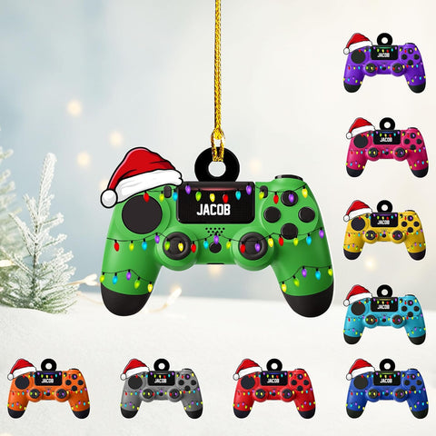 Artparel Custom Gaming Controller Christmas Ornaments 2024 Video Game Christmas Ornaments Gift Shape Flat Computer Ornament for Gamer Gaming Ornament Gamer Ornament Gamer Christmas Ornament (GC4)