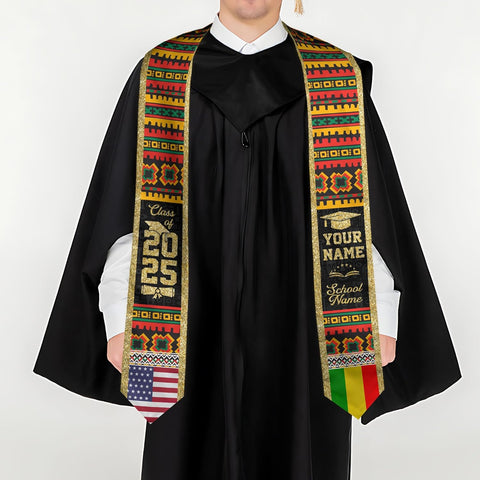 African American Graduation Sash, Graduation Stole Customize, African Graduation Sash, Graduation Stole Class of 2025
