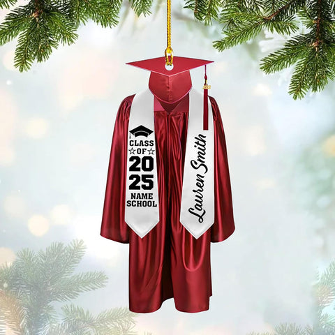 Personalized Graduation Ornaments Class of 2024 Graduation Gown Ornament Gifts Graduation Ornaments Class of 2025 College Graduation Ornaments Class of 2024 Graduate Ornament Tree Hanging Decor (G9)