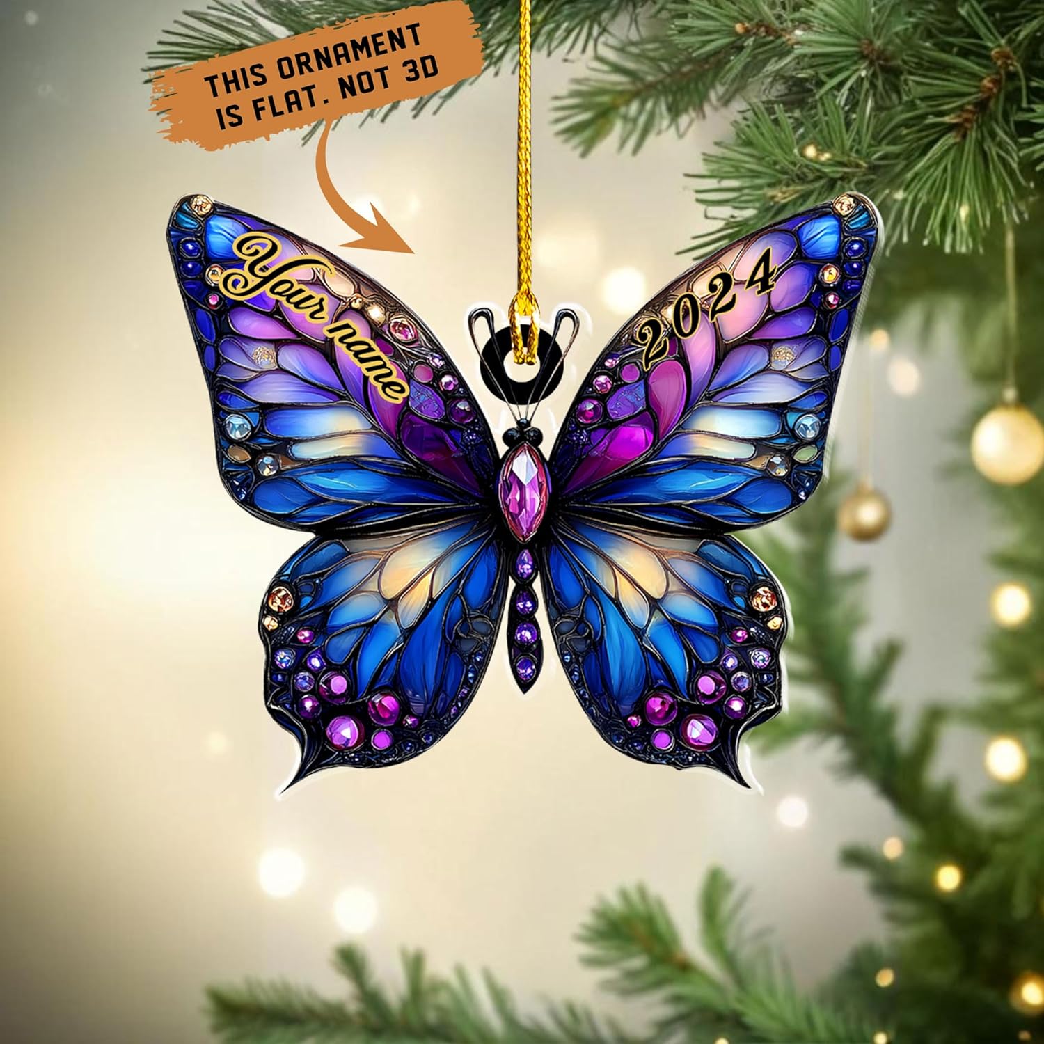 Mostefy Personalized Butterfly Ornament 2024, Butterfly Christmas Ornament Butterfly Ornament Christmas, Balloon Ornaments 2024, Balloon Ornaments Christmas, Hot Air Balloon Ornament (Butterfly 3)