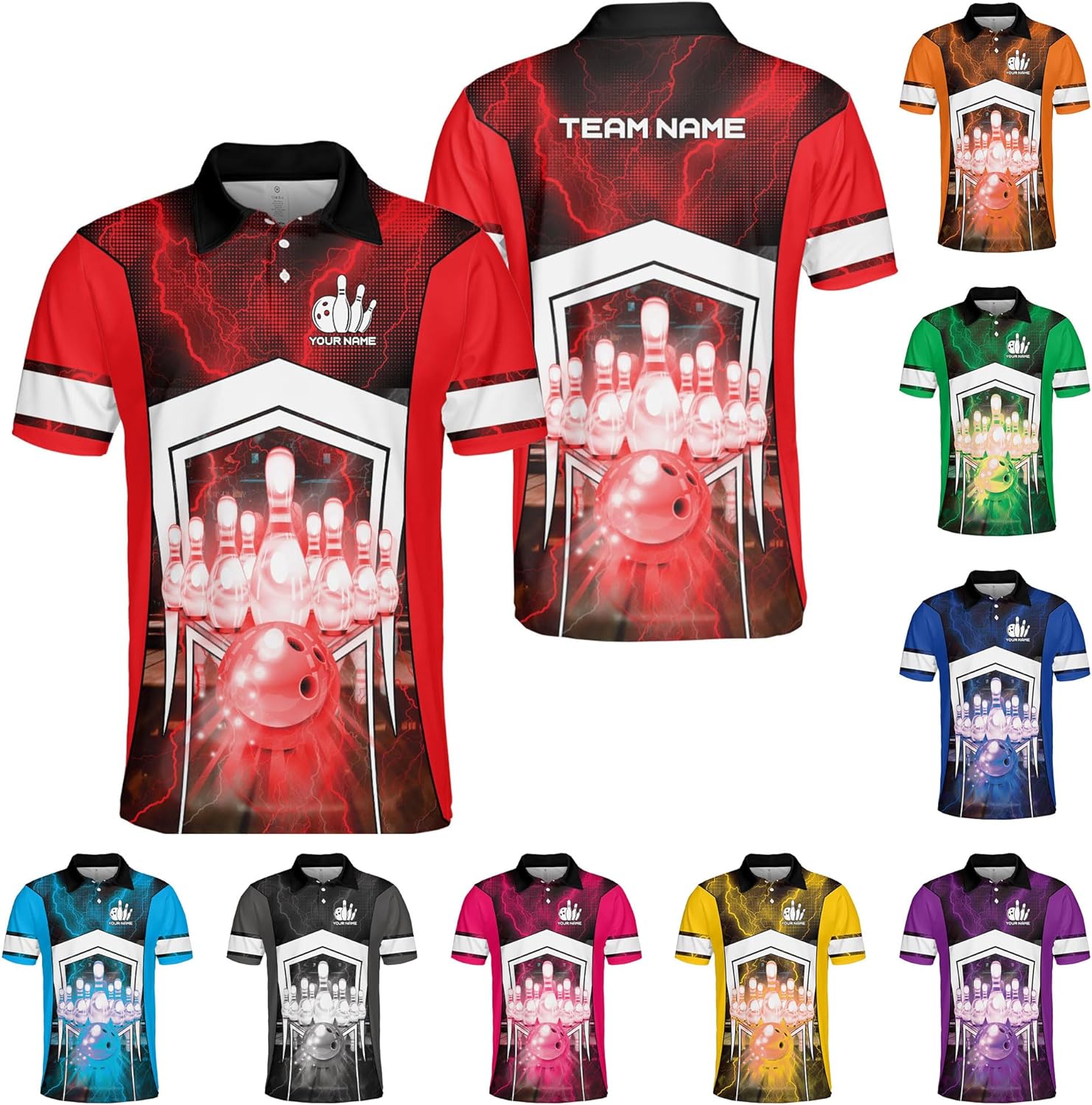Custom Bowling Polo Shirt Personalized 3D Team Name Bowling Shirts for Men Women Jersey Unisex Bowler Short Sleeve Gift Tee
