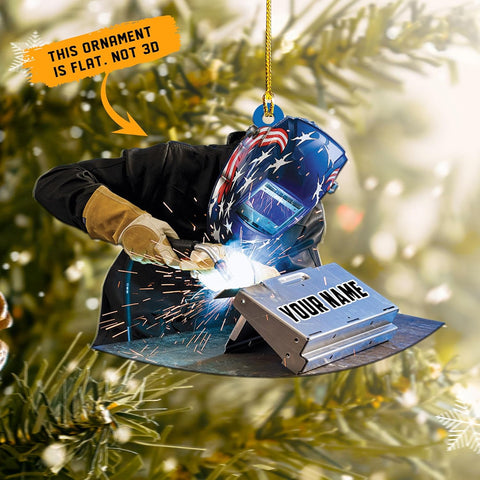 mostprints Personalized Welder Ornament, Custom Welder Ornaments Welding Ornaments Flat Two Sided Hanging Plastic Ornaments Welder Gift Christmas Ornament Hanging Decorations Ornament (WD6)