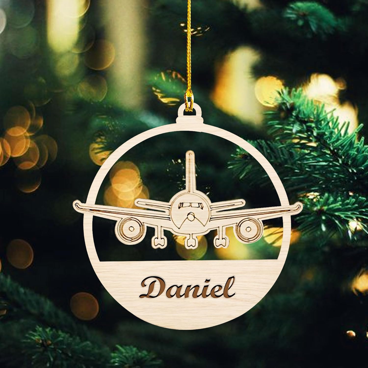 Tinoshop Personalized Airplane Christmas Hanging Ornaments, Airplane Gifts for Xmas Tree, Airplanes Home Decorations, Planes Decorations Room and Christmas Tree 2024 (ON551-1)
