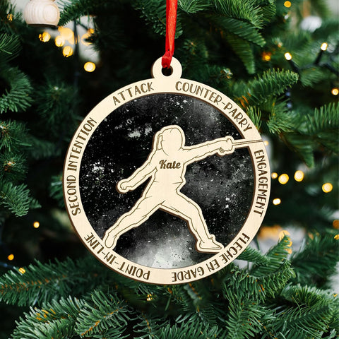 MAPrints Personalized Fencing Christmas Ornament, Fencing Lovers Ornament, Fencing Acrylic Ornament, Christmas Fencer Decor, Fencing Player Ornament Xmas Keepsakes 2024, Great Gift for Fencer (FC 4)