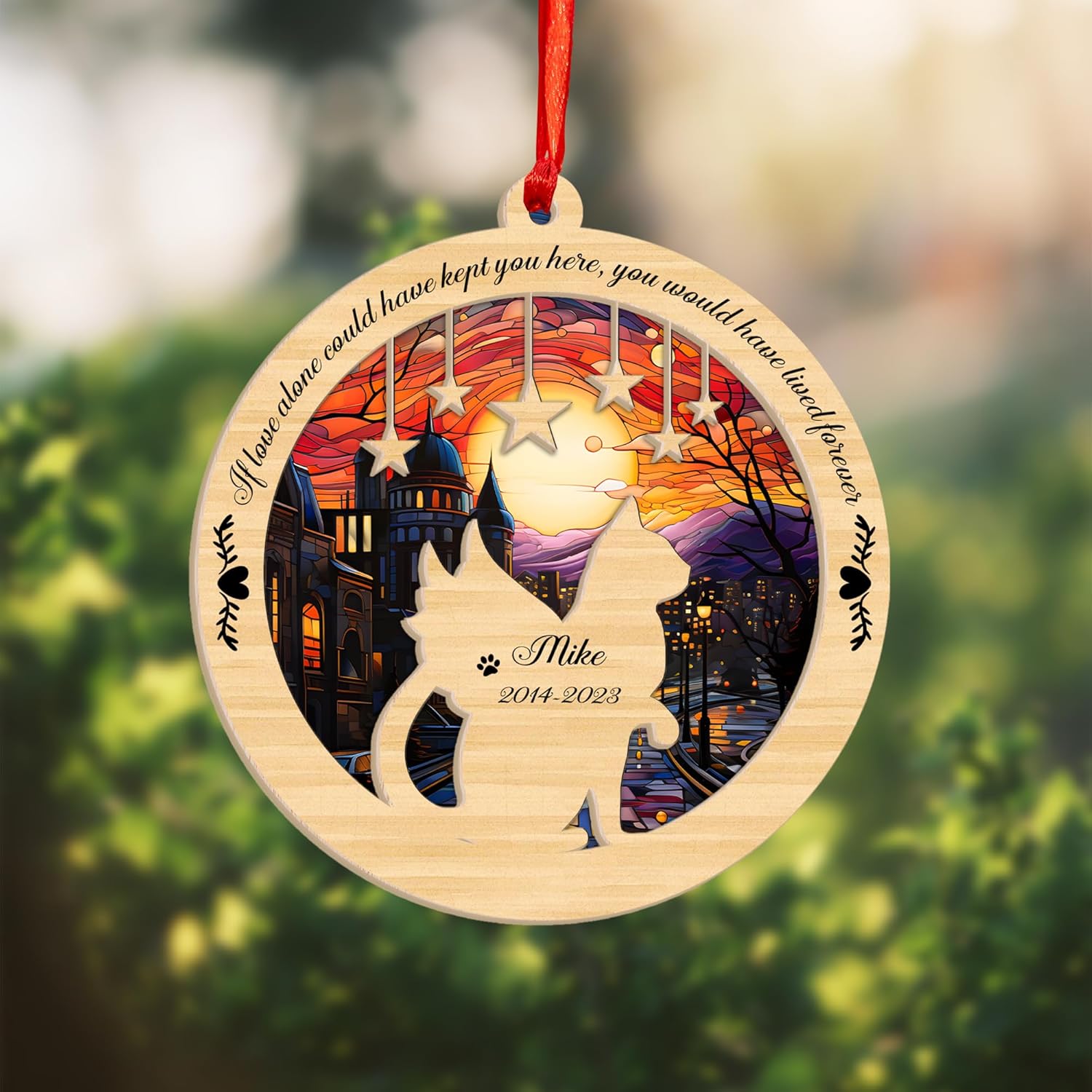 MAPrints Personalized Cat Suncatcher Ornaments For Christmas Tree, Custom Cat Christmas Ornament 2024, Gift For Christmas Cat Lovers Cat Memorial Ornament, Cat Hanging Ornament Cat On The Moon (CAT 9)