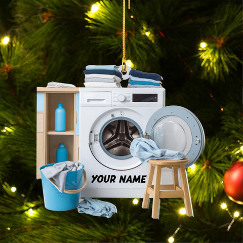 Personalized Washing Machine Christmas Ornament,Home Appliance Consumer Electronics Christmas Ornament, Clothes Washer Christmas Tree Decor, Washing Machines Ornament (Acrylic, Style 12)