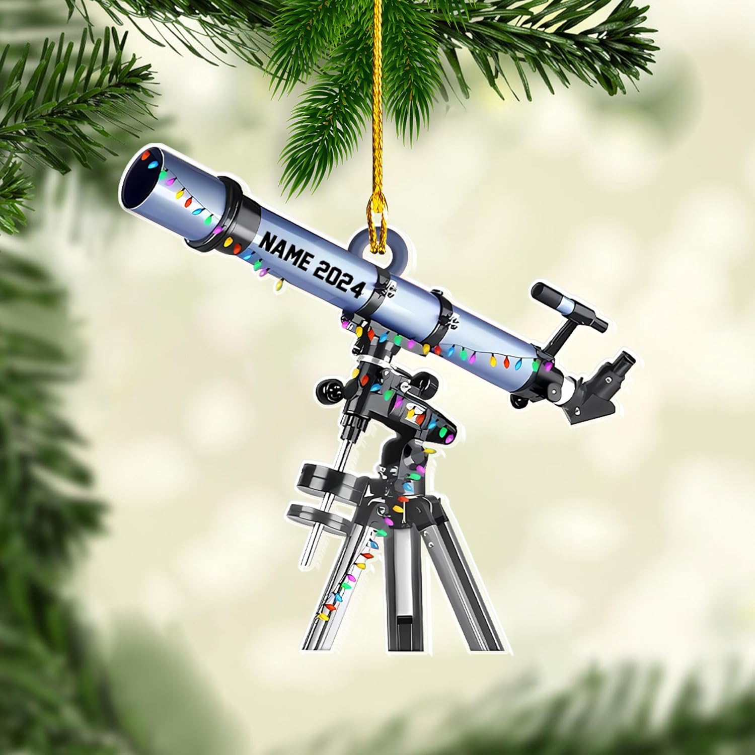 Royal Fight Custom Telescope Ornament Telescope Christmas Light Ornaments Loved Telescope Ornament Telescope Christmas Ornament 2024 Telescope Lovers Ornament Telescope Gift Xmas (TC8)