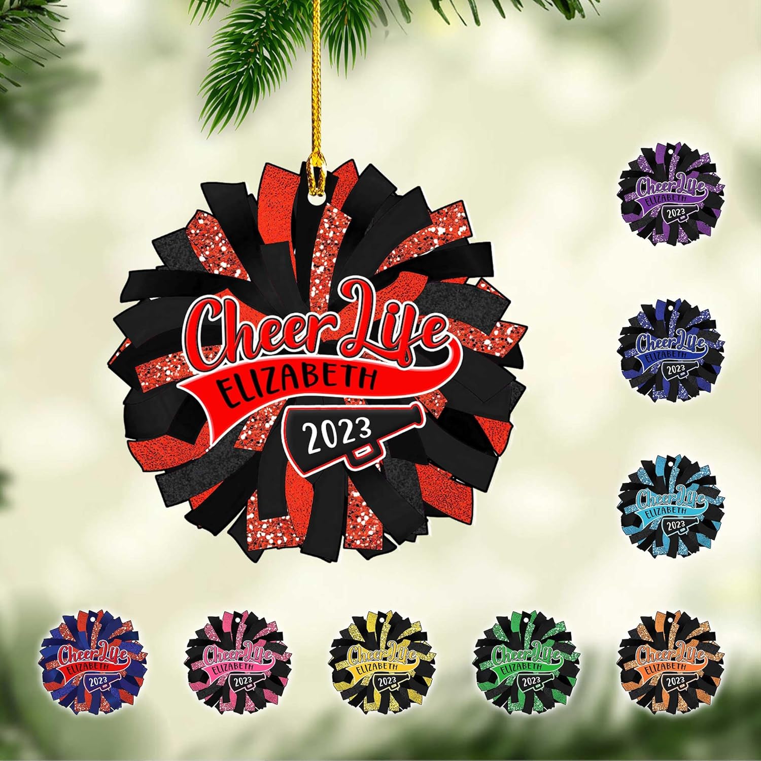 AOVL Personalized Cheerleader Ornaments Cheerleader Cheerleading Lovers Ornaments Cheerleading Ornament Gift for Cheerleader Christmas 2023 Cheer Cheerleader Ornaments Xmas (Cheer 1)