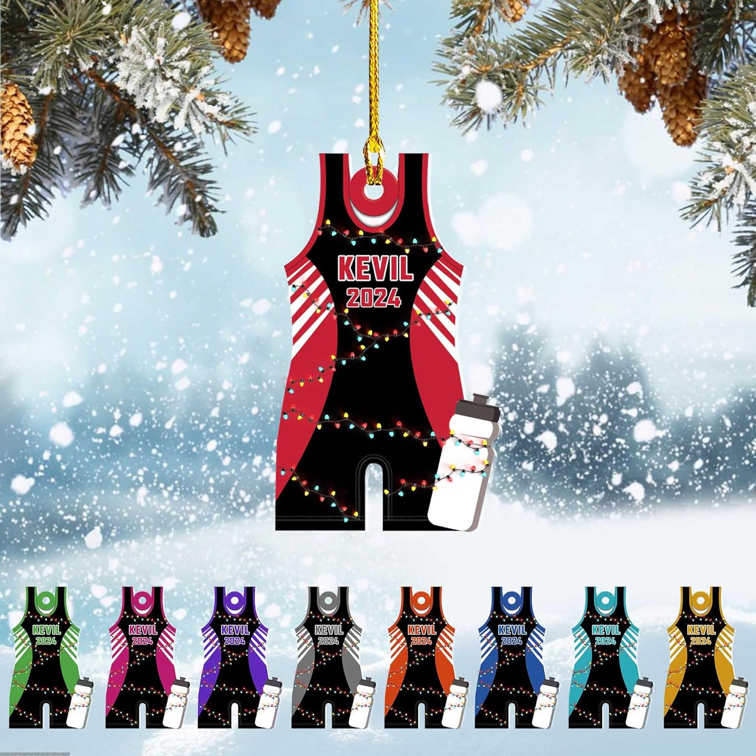 Artparel Personalized Wrestling Ornament Wrestling Helmet Ornaments Wrestling Christmas Ornament Gift for Wrestling Player Wrestling Christmas Tree Ornaments for Boys or Girls (Wrestling 15)