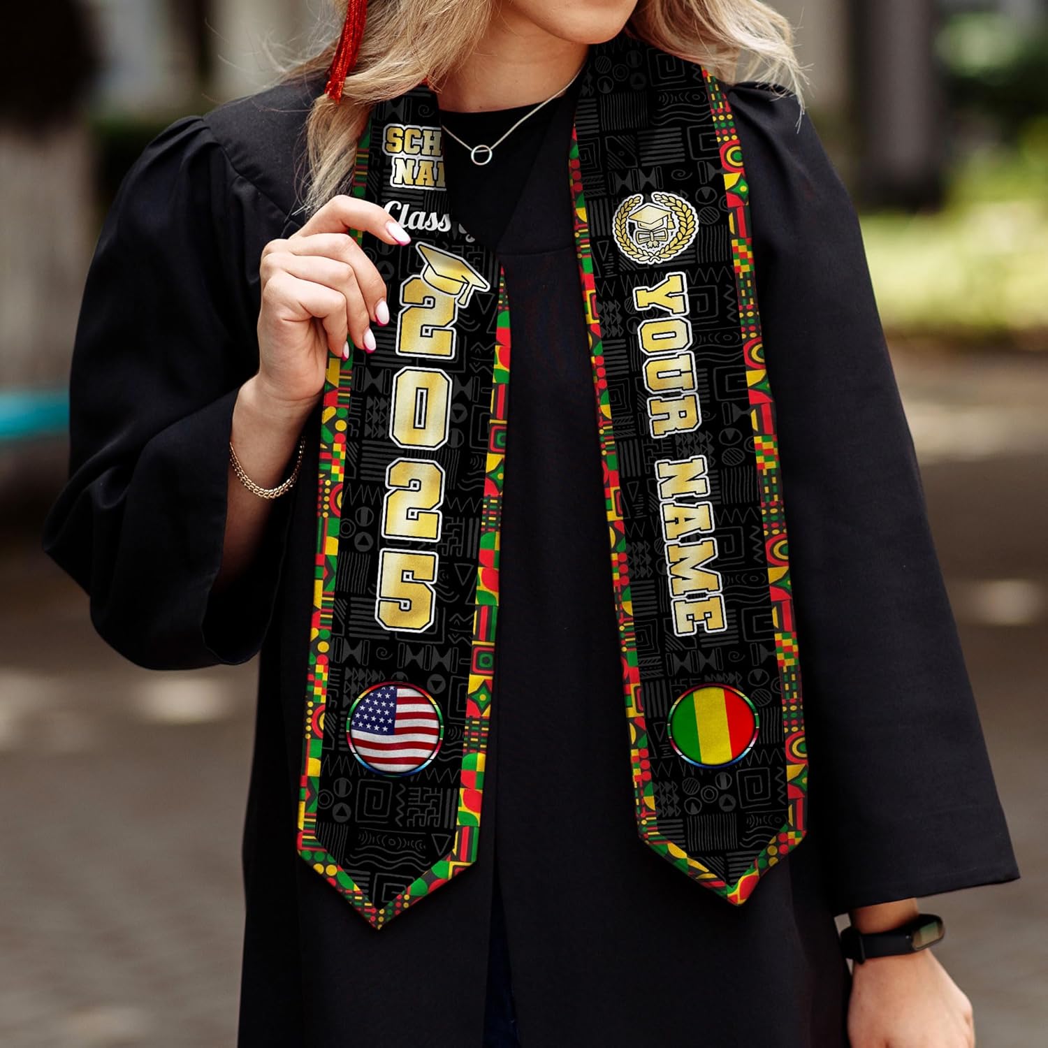 African American Graduation Sash, Graduation Stole Customize, African Graduation Sash, Graduation Stole Class of 2025