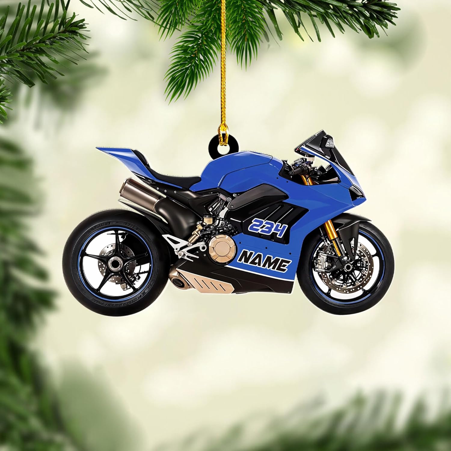 Artparel Custom Motorcycle Ornaments 2024 Motorcycle Ornaments for Christmas Tree Personalized Dirt Bike Ornament Motocross Christmas Ornament Biker Ornament (MC11)