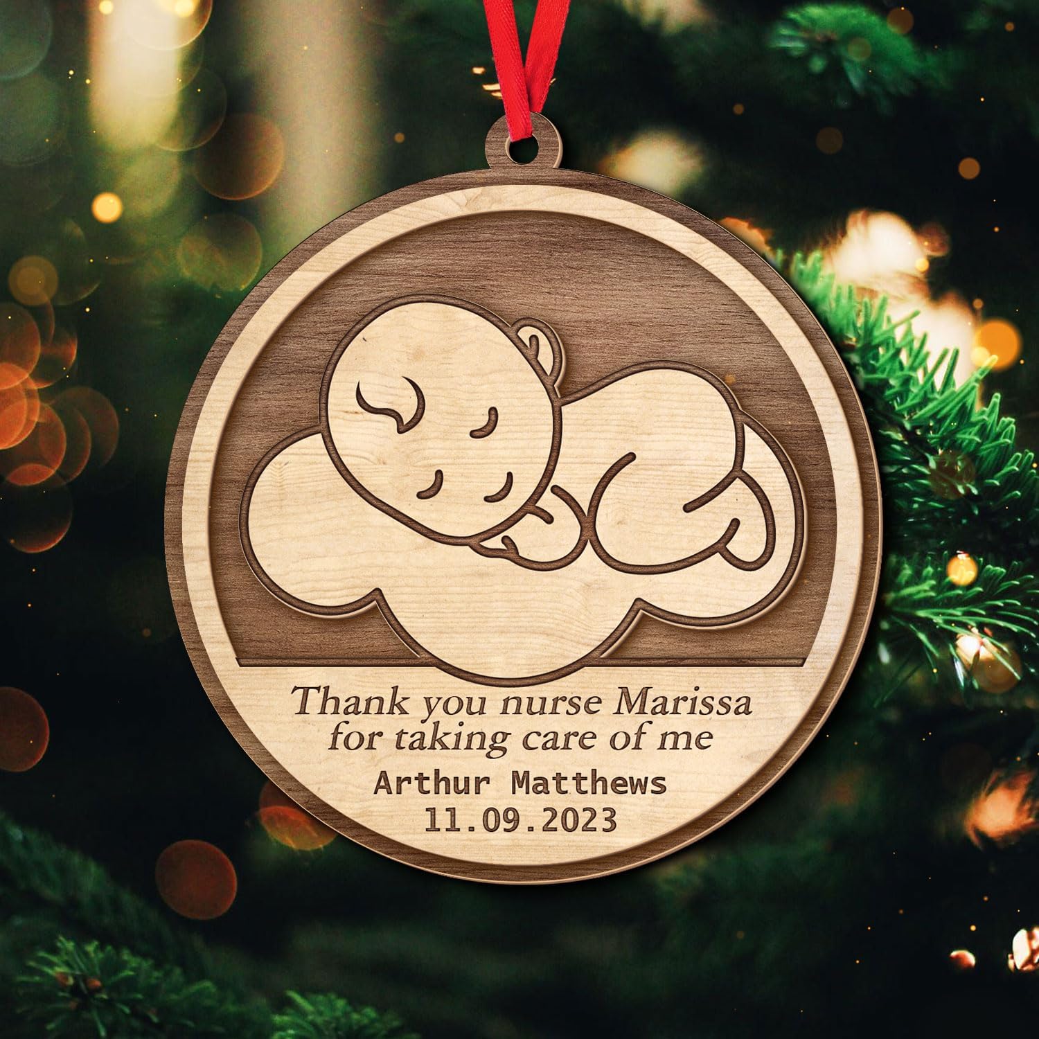 MAPrints Personalized Obstetrician Or Midwife Christmas Ornament, Midwife Christmas Ornament, Thank You Gift for Midwife Ornament, Midwife Retirement Ornament, Midwife Appreciation Gift (MW 4)