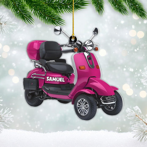 AOVL Custom Electric Bicycle Scooter Ornament 2024 Mobility Scooter Lover Ornament Gift Xmas Mobility Scooter Lover Ornament Gift Flat 2D Mobility Scooter Lover Ornament Gifts (MEB9)