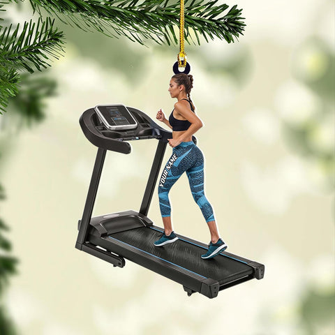 AOVL Custom Treadmill Ornament Tread Mill Ornament for Christmas Xmas Tree Exercise Treadmill for Gymer Fitness Treadmill Exercise Ornament Gift for Weightlifter Fitness Weightlifting Gym (TE4)