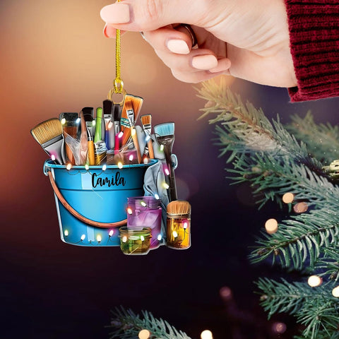 AOVL Personalized Painting Ornament, Artist Christmas Ornament, Drawing Ornament Gift, Painter Christmas Ornament, Painting Artist Ornament, Painting Tool Ornament Painter (Painting 18)