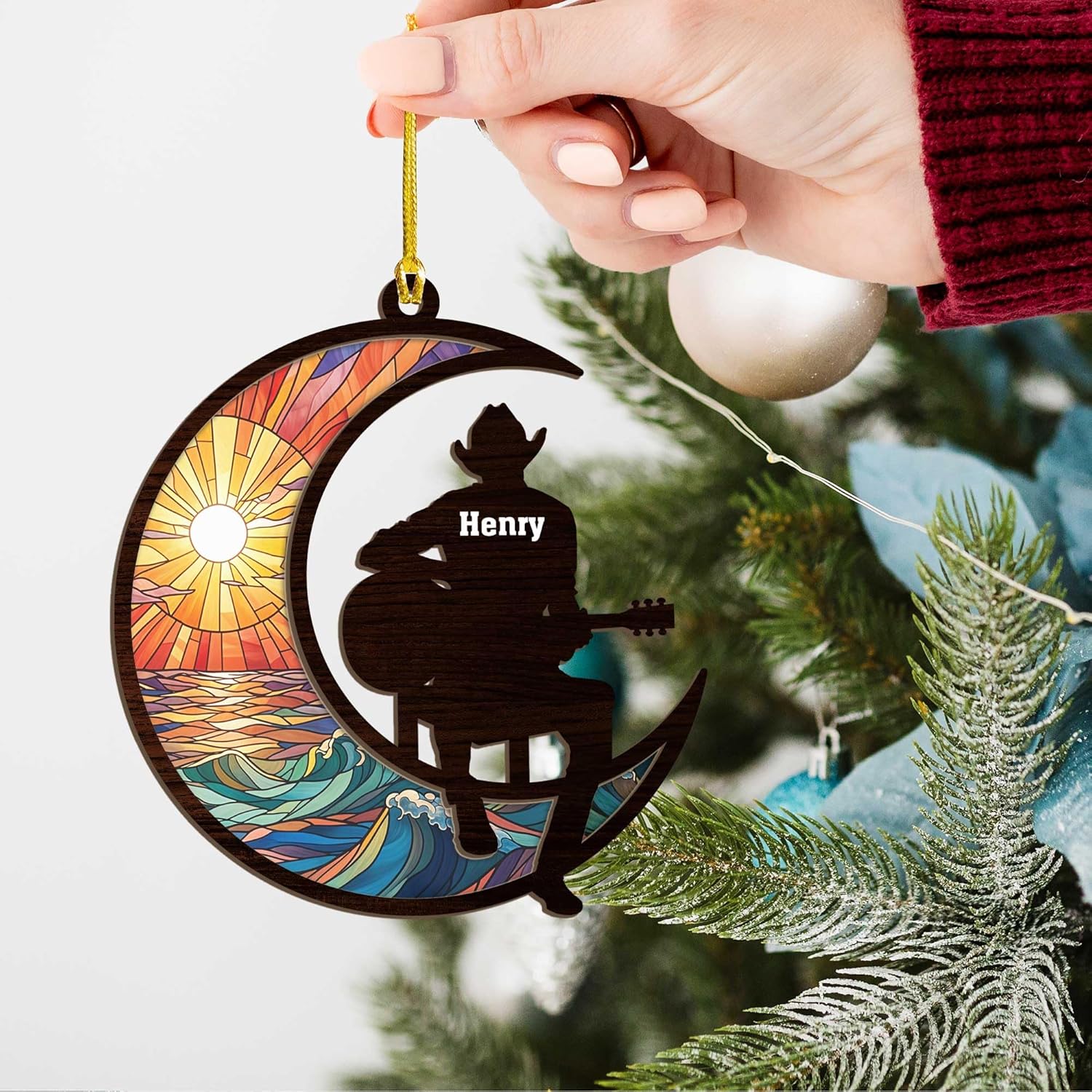 Personalized Guitar Ornament, Electric Guitar Ornament, Guitar Christmas Ornaments 2024, Acoustic Guitar Christmas Ornament, Guitar Christmas Ornaments Guitarist Gift Musical Instruments Xmas (G18)