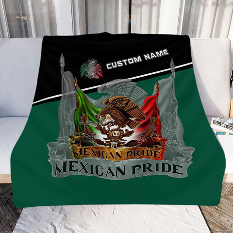 Personalized Name Mexico Blanket for Men and Women, Customized Mexico Blankets, Mexico Flag Mexican Flag Blanket Funny Gift Fuzzy Plush Soft Micro Fleece Sherpa Blanket Bed Throw (BLMX08)