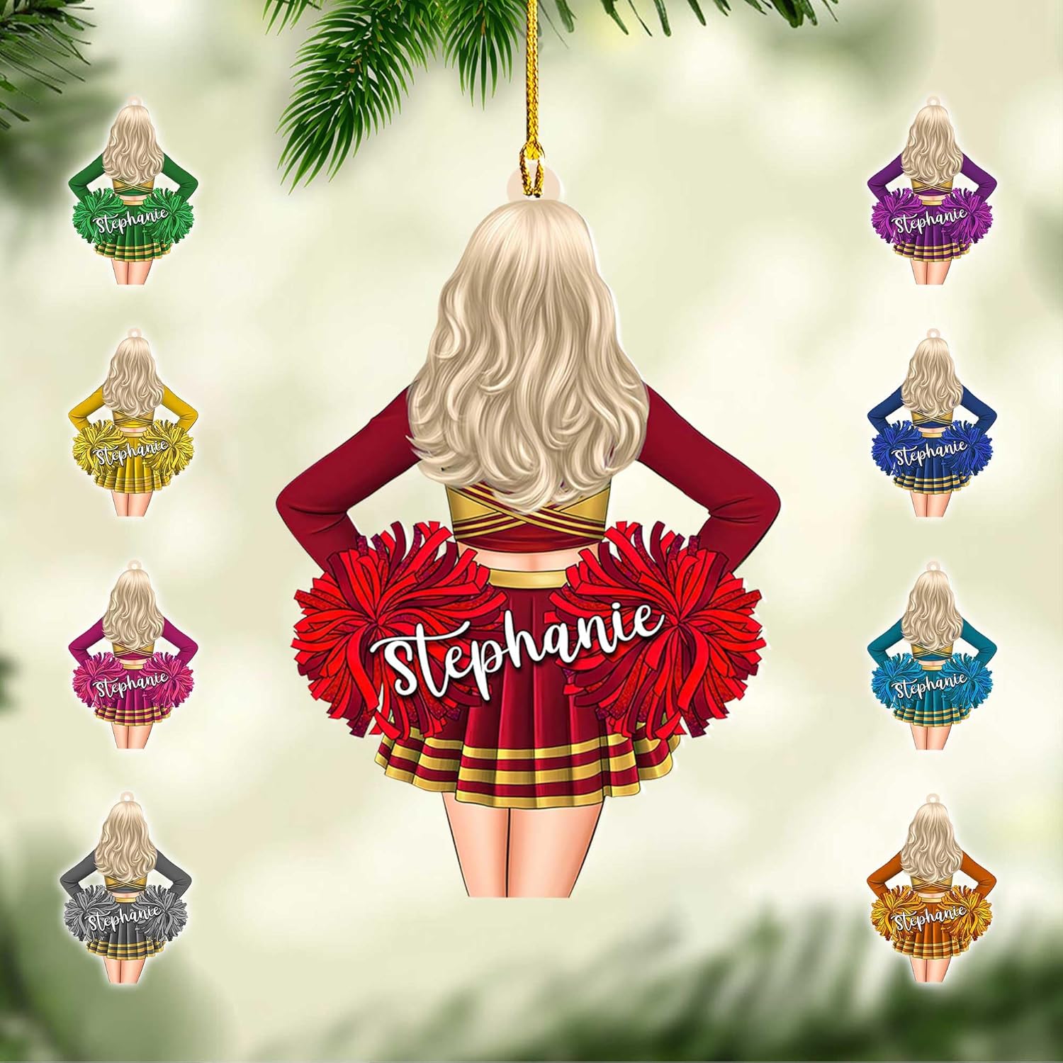 AOVL Personalized Cheerleader Ornaments Cheerleader Cheerleading Lovers Ornaments Cheerleading Ornament Gift for Cheerleader Christmas 2024 Cheer Cheerleader Ornaments Xmas (Cheer 13)