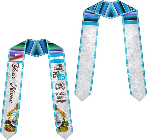 Pretyprints Honduran Graduation Sash, Custom Honduran American Flag Graduation Sash 2025, Honduras Graduation Stole