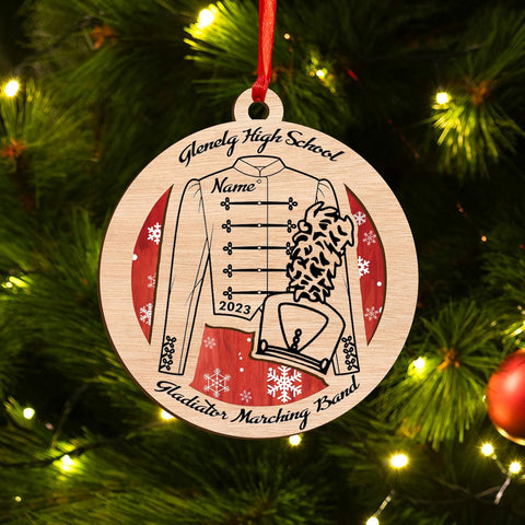 Pretyprints Marching Band Christmas Ornament Personalized Girl 2024 Custom Marching Band Gifts Band Director Gifts, Marching Band Gifts, Music Ornament Marching Band Teacher Gifts Music (Style 5)