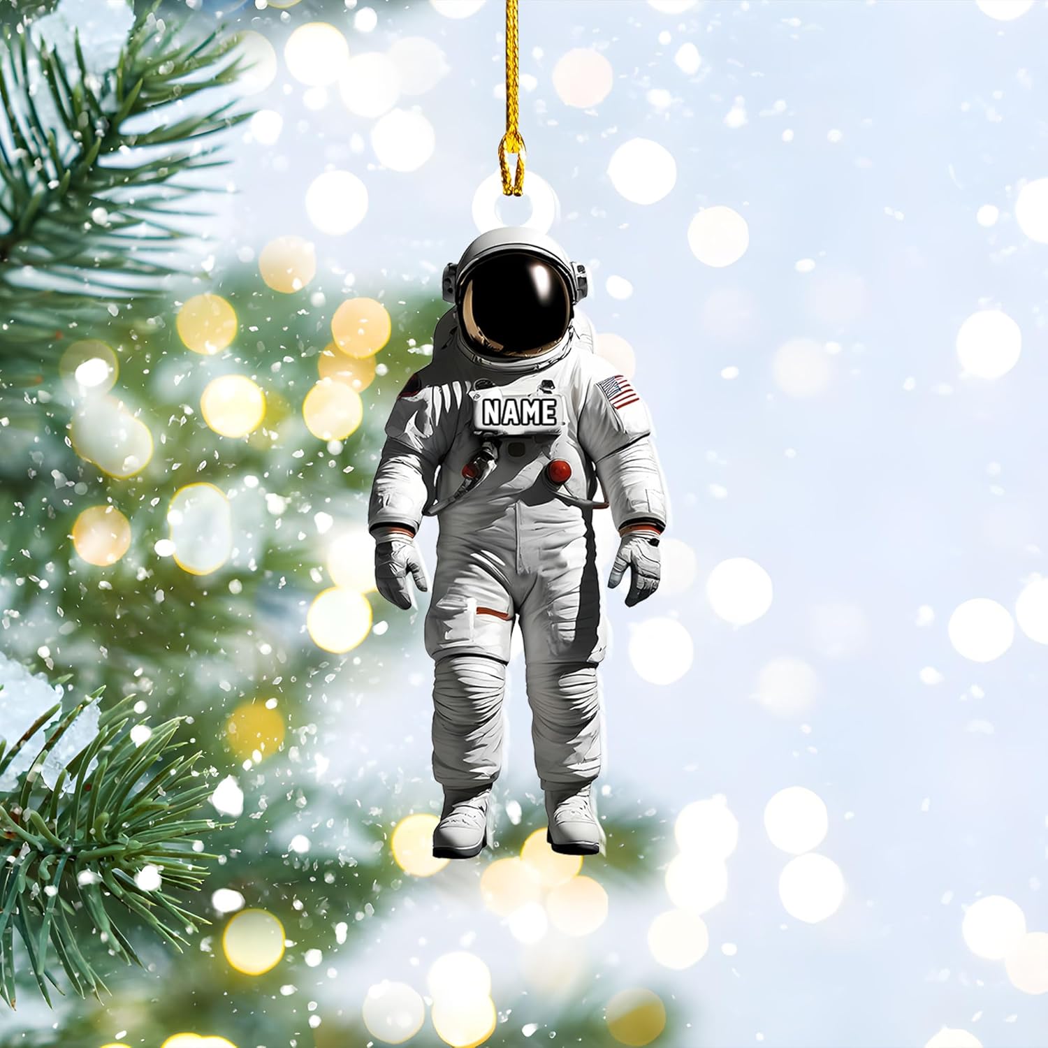 Personalized Astronaut Christmas Ornament Custom Name Rocket Spaceship Ornament for Christmas Tree Xmas Home Decoration Gifts for Boys Children Space (Acrylic, Style 9)