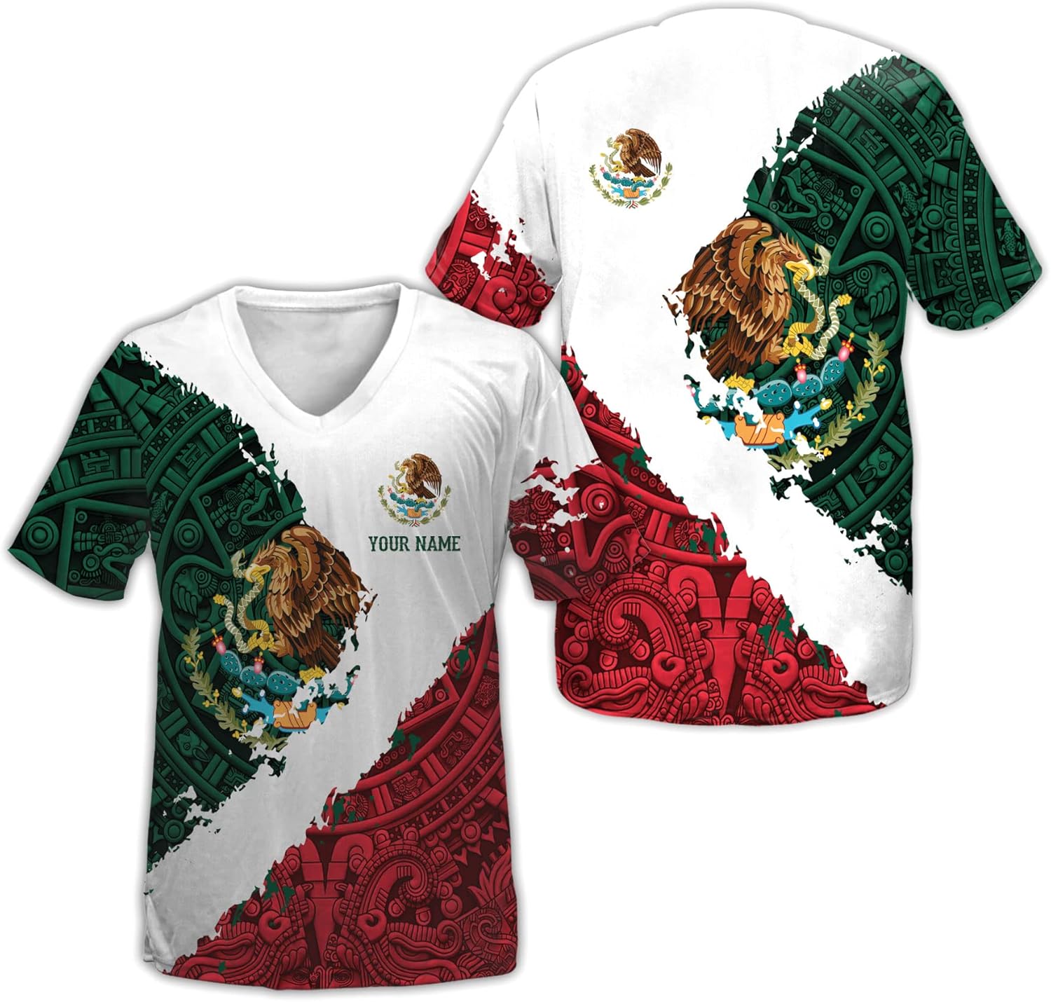 Mostprints Personalized Mexican Shirts for Women Vneck 3D, Customized Mexico shirts for women, Mexico shirt, Mexican Shirt