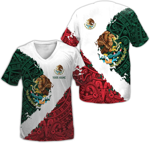 Mostprints Personalized Mexican Shirts for Women Vneck 3D, Customized Mexico shirts for women, Mexico shirt, Mexican Shirt