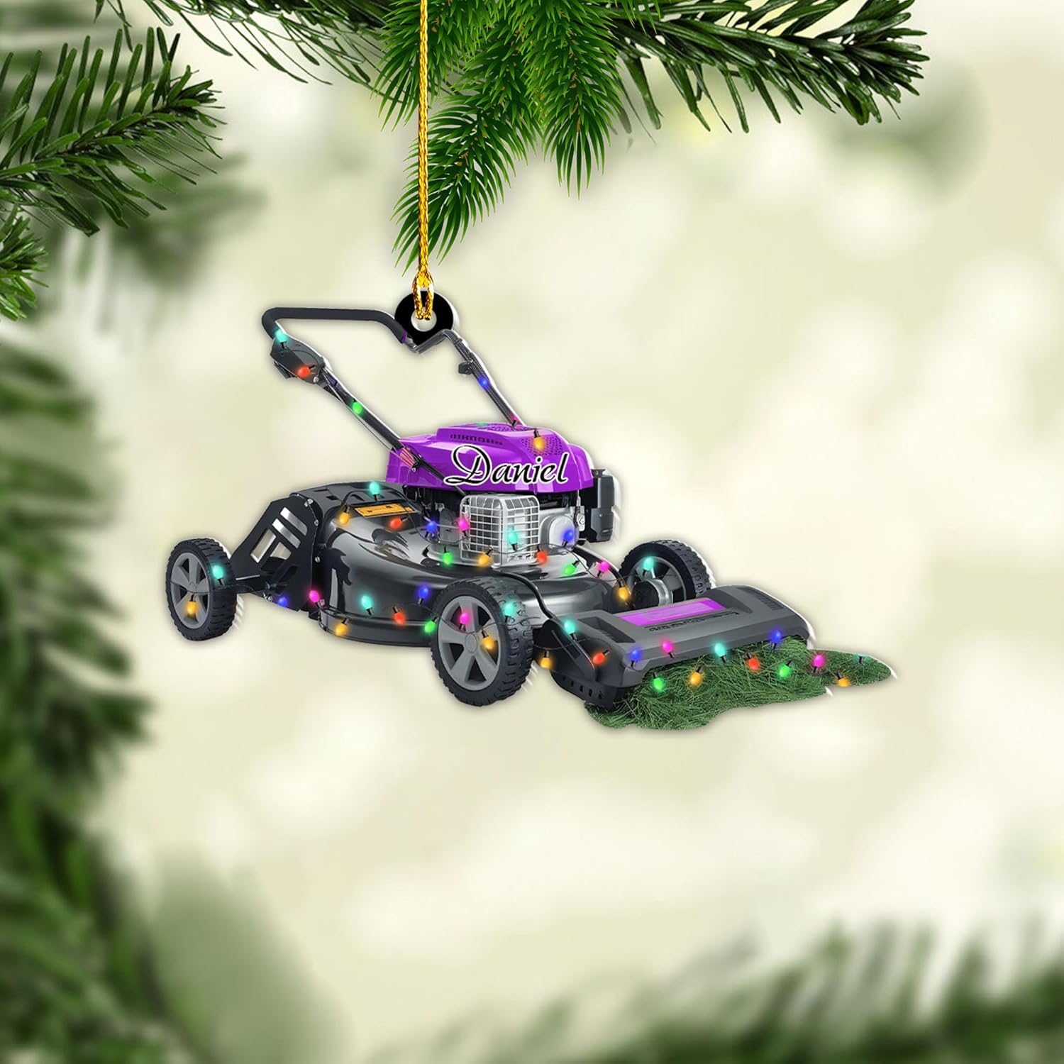 Personalized Lawn Mowers Christmas Ornaments 2024, Push Mower Ornament, Lawnmower Acrylic Wood 2D Flat Ornaments, Riding Lawn Mower Christmas Tree Decorations, Large Lawn Ornaments for Xmas (GLM 5)